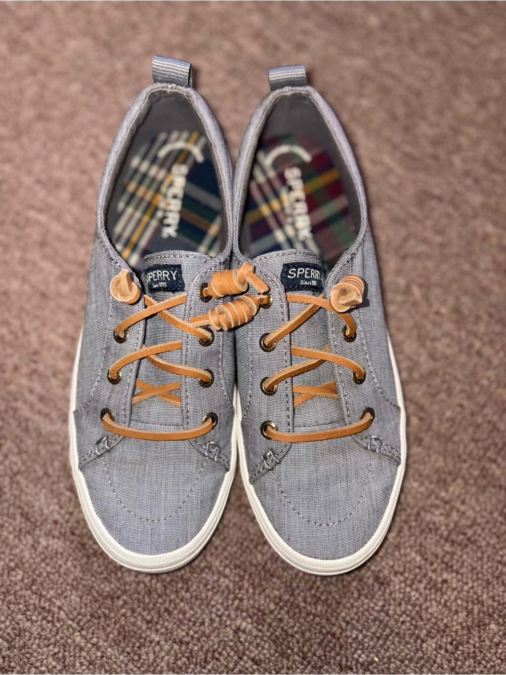 Sperry Chambray Grey Top Sider Sneaker